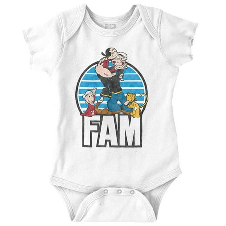 

Popeye The Sailor Fam Adorable Family Romper Boys or Girls Infant Baby Brisco Brands 12M