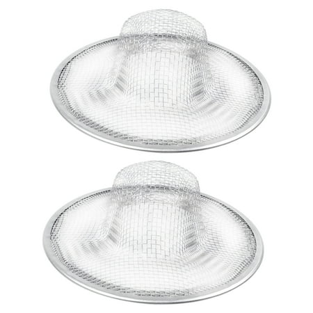 

2X Stainless Steel Drainer Basin Filter Mesh Sink Strainer 3.5 Inch Top Diameter