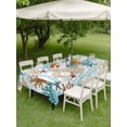thumbnail image 4 of Outdoor Tablecloth with Umbrella Hole for Patio/Picnic/Party/Camping, Ocean Coral Waterproof Table Cloth Rectangle Table Cover Washable, Summer Coastal Marine Seaweed Starfish Watercolor (60"x 120"), 4 of 8