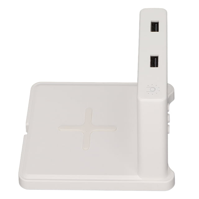 Digital Clock Charger, Fast Intelligent Detection 3 in 1 Phone Clock Charging Dock for Mini Fan for Tablet Black,White