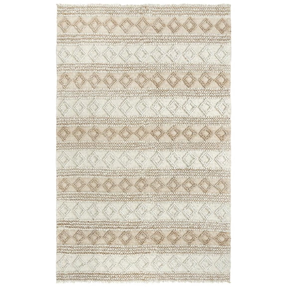 Alora Decor Sun 7'6" x 9'6" Geometric/Stripe Beige/Tan Woven Area Rug