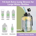 thumbnail image 6 of NiHome 14PCS Silicone Straws Fits for Stanley 40oz 30oz Tumbler, 14" Extra Long Reusable Drinking Straw,Straws Can Cut Length for 1/Half Gallon 64OZ Large Water Bottle-2 Cleaning Brushes(Macaron), 6 of 8
