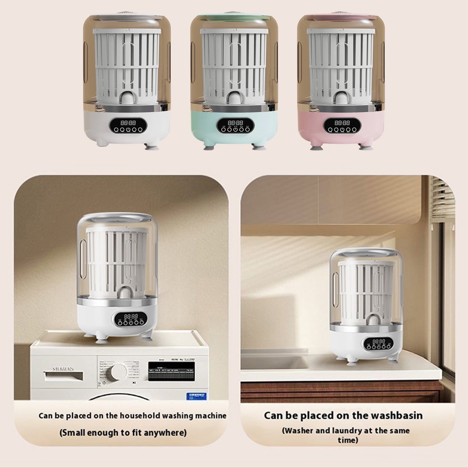 3L Wireless Washing Machine Portable Rechargeable Small Machine for Underwear Washer Cordless Laundry