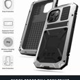 thumbnail image 5 of Dteck iPhone 13 Pro Max 5G Metal case with Kickstand Screen Protector Case Sturdy Military Armor Durable Full Body Heavy Duty Shockproof Drop Tested Outdoor Case for iPhone 13 Pro Max (Silver), 5 of 8