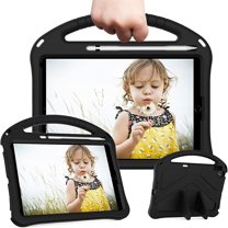 SaniMore Kids Case for iPad 10.2 2021/2020/2019, iPad 9th/8th/7th Generation Case with Pencil Holder & Screen Protector, Shock Proof Light Weight Convertible Handle Stand Kids Shell Case, Black
