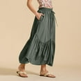 thumbnail image 6 of Generic Maxi Skirts for Women High Waist Tiered Boho Flowy Skirt A-Line Summer Casual Long Skirts with Drawstring, 6 of 7