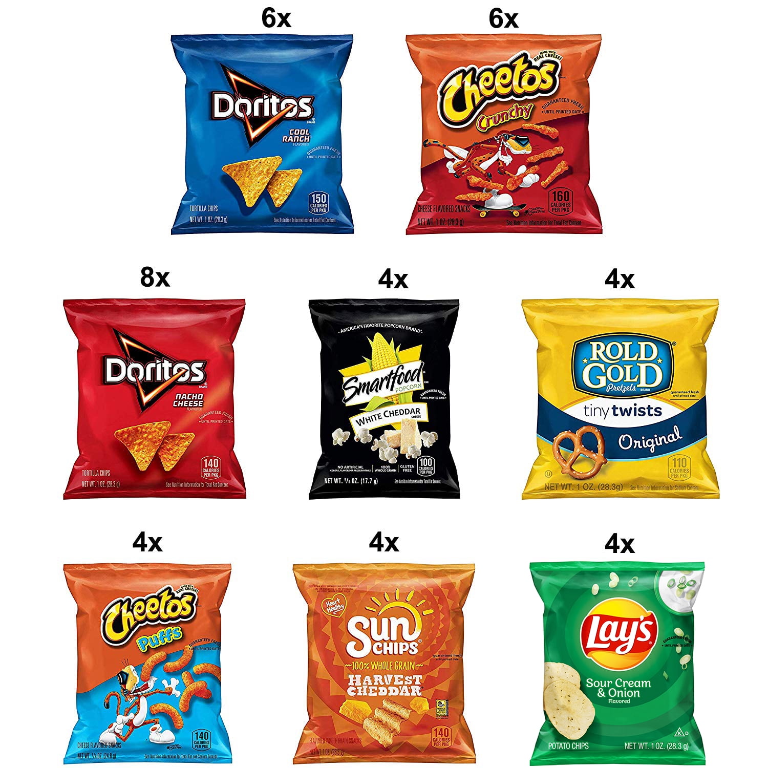 Frito-Lay Fun Times Mix Variety Pack Snack Chips, 40 Count