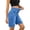 Blue02, variant on Womens High Waist Pull On Denim Bermuda Shorts Elastic Waistband Stretchy Jean Shorts with Functional Pockets