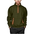 thumbnail image 3 of YOUYEDIAN Boys Half Zip Sweatshirt Kids Casual Long Sleeve Mock Neck Pullover Hoodie with Pockets, 3 of 5