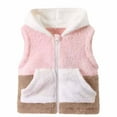 thumbnail image 2 of NAISIBABY Girls Fleece Jacket, Warm Hooded Sleeveless Zipper with Pockets Fall Winter Thick Warm Vest Outerwear Khaki 4T, 2 of 5