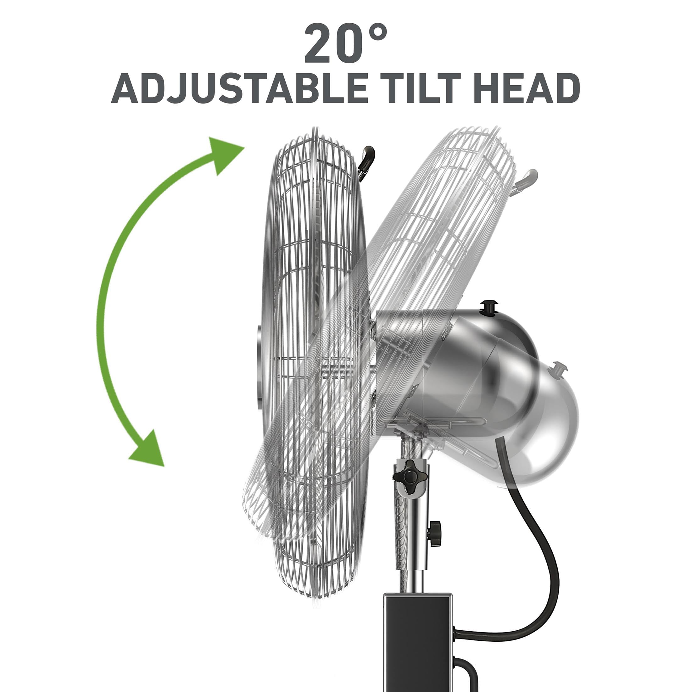 Holmes 16” Digital Metal Stand Fan, 3-Speed, Oscillating, Adjustable Height, Remote, Chrome