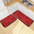 thumbnail image 7 of GZHJMY Beautiful Romantic Red Rose Flower Kitchen Rugs Door Mat 2PCS,Carpet Front Entrance Non-Slip Relieve Fatigue Washable Floor Mat for Valentine's Day Mother's Day, 7 of 7