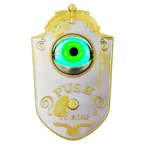 Halloween Decorations Doorbells Animated Eyeballs with Scary Sound Effects for Parties Outdoor Statues, White, 16x10cm