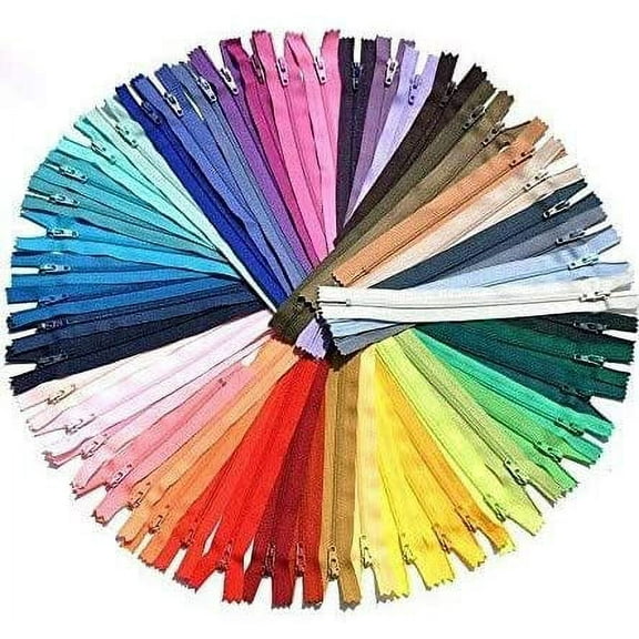 ZipperStop - Nylon Coil Zippers YKK #3 Skirt & Dress Zippers Closed Bottom Tailor Sewer Craft Crafter's with 4 Neon Color Made in USA (9 Inch - 60 Zippers, Mix)