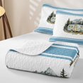 thumbnail image 4 of Erosebridal Watercolor RV Car Twin Quilt Set, Blue Stripe Mountain Twin Coverlet Set for Men and Women, 2-Piece, 4 of 7
