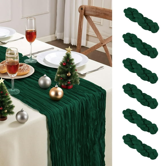 Tapete de mesa AGIRL, 6 unidades, poliéster verde esmeralda, 89 x 305 cm