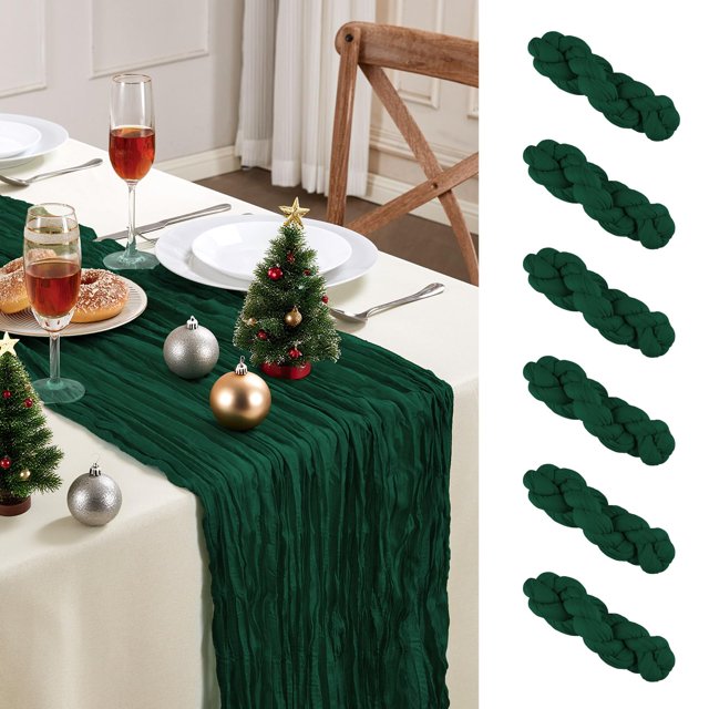 Tapete de mesa AGIRL, 6 unidades, poliéster verde esmeralda, 89 x 305 cm