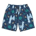 thumbnail image 3 of Uemuo Alpaca Astronaut in Space Pattern Men's Swim Trunks Hawaiian Beach Bathing Suit Swimsuits Beach Quick-Dry Shorts with Pockets-X-Large, 3 of 9