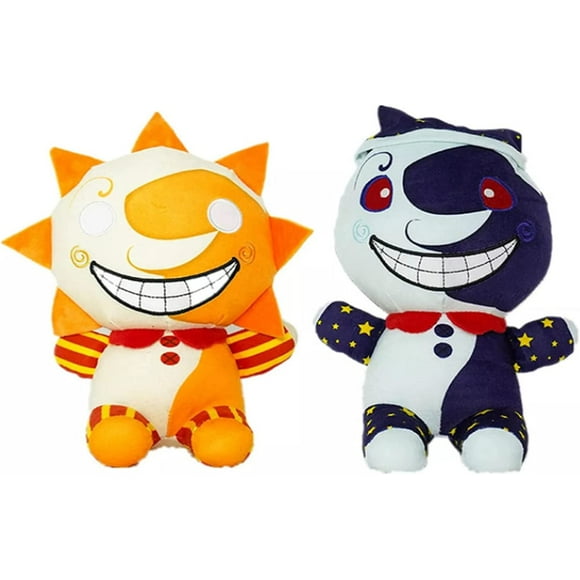 2 pcs 25cm Sundrop FNAF BOSS Clown Sun Plush Cute Soft Stuffed Cartoon Horror Game Doll Kids Birthday Gift Easter Decor Home Decor