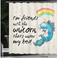 thumbnail image 4 of Ambesonne Unicorn Shower Curtain, Dreamer Pony, 69"Wx75"L, Cream Blue Black, 4 of 5