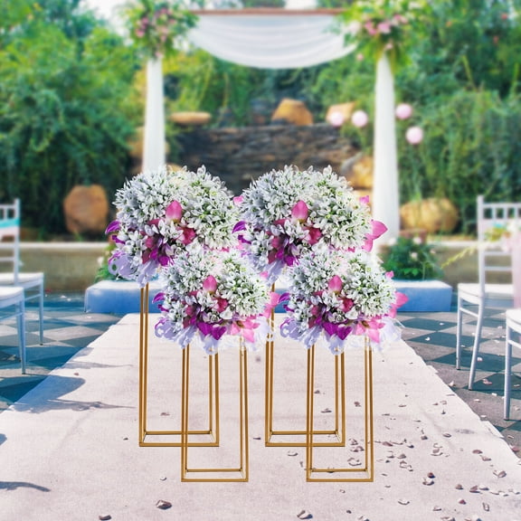 4 Pieces Wedding Arch Backdrop Stand Flower Display Frame Rack Party Venue Decor Holder