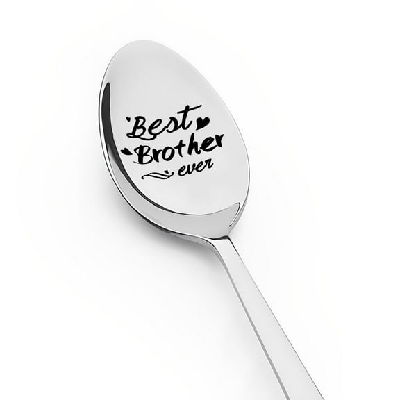 Best Brother Ever Spoon Gifts from Brothers Sisters, Brother Birthday Gifts for Little Big Brother Graduation Gift for Bro Engraved Brother Spoon for Tea Coffee Lovers Gifts for Brothers Wedding Gift