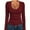 Red, variant on Women's Long Sleeve Shirts Scoop Neck Tight Slim Fit Tops Casual Stretchy Basic Tee Fall Layer Navy XL