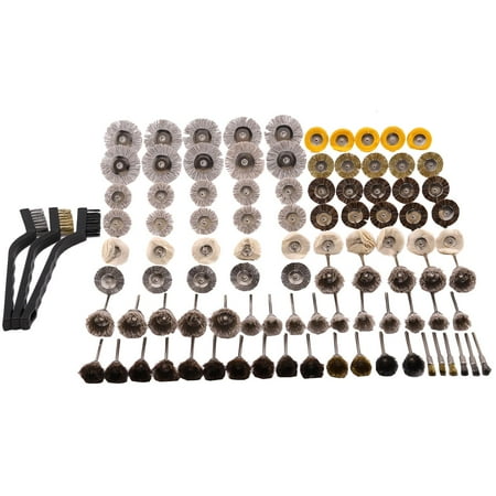 

Chamat 98 Pcs Brush Steel Wire Wheels Brushes Drill Tools Polishing Tools Metal Rust Removal Brush Set