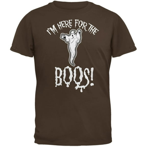 Halloween Men's I'm Here For The Boos Brown Short Sleeve Graphic Tee