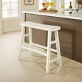 thumbnail image 6 of Rena Bar Height Bench- Trestle Legs with Footrests- Mahogany Wood, 6 of 6