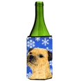 thumbnail image 1 of Border Terrier Winter Snowflakes Holiday Wine bottle sleeve Hugger - 24 oz., 1 of 1