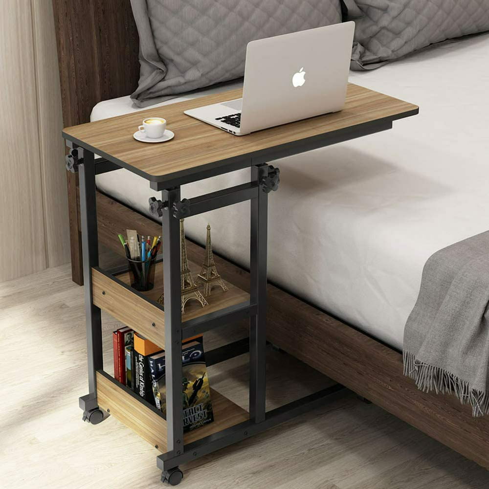 Snack Side Table Mobile End Table Height Adjustable C Shaped Tv Tray