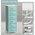 thumbnail image 4 of Sorbus 6-Drawer Fabric Dresser for Kids - Tall Storage Tower, Closet Organizer with Steel Frame & Wood Handles for Nursery, Playroom & Bedroom, Aqua, 4 of 6