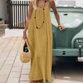 thumbnail image 6 of Backless Cami Dresses for Women Housedress Casual Flowy Maxi Dress Sleeveless Solid Open Back Sundress Big and Tall Size S-5XL Yellow, 6 of 9