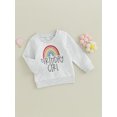 thumbnail image 3 of Bagilaanoe Toddler Baby Girl Birthday Sweatshirt Long Sleeve Rainbow Print Pullover 6M 12M 18M 24M 3T 4T 5T Kids Fall Loose Tee Tops, 3 of 8
