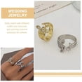 thumbnail image 3 of Musical Note Ring Adjustable Opening Ring Rhinestone Open Finger Ring for Daily Wear, 3 of 4