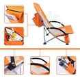 thumbnail image 3 of MUKE Beach Chair with Cooler, High Back Beach Chair, Foldable and Portable, Full Mesh Back, Cup Holder, Carry Bag, Storage Bag, Armrest, Lightweight Chairs for Beach, Camping, Festival (2-Pack Orange), 3 of 6