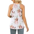 thumbnail image 5 of HAPIMO Women's Fashion Tank Tops Lace Crochet Clothes for Girls Boho Floral Print Tops Sleeveless Tees Pleat Flowy Tunic Blouses Halter Neck T-shirt White S, 5 of 7