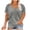 Gray, variant on Lolmot Summer Tops for Women 2023 Trendy Summer Plus Size Casual V Neck T Shirts for Women Mesh Short Sleeve Dressy Tops Shirts