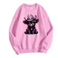 thumbnail image 3 of TINZ Chandail à Motif pour Femmes, Chandails en Molleton Oversize, Col Rond, Manches Longues, Chandail à Fermeture Éclair Complète, Veste à Capuche Française, Chandail Coloré pour Femmes, 3 of 5