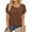 Coffee, variant on Womens Blouses Petal Sleeve Tops Square Neck Summer Trendy Tunic Casual T Shirts