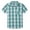 Green/Grey, variant on Boy's Cotton Plaid Button Down Short Sleeve Shirt Green/Grey 3/4