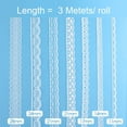 thumbnail image 4 of Fepito Cinta De Encaje Blanca De 39,6 Yardas 12 Rollos De Cinta De Encaje Surtida Para Costura Y Decoraciones Festoneadas De Boda Nupcial, 4 of 5