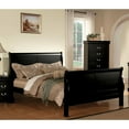 thumbnail image 2 of Louis Philippe Style 4pc Black Bedroom Set Queen Bed Nightstand Dresser Mirror Traditiional Design Bedroom Furniture, 2 of 7