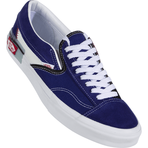 Vans Slip-On Cap Unisex Shoes Mens 4/ Womens 5.5, Color: Blue Print/White