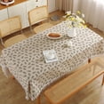 thumbnail image 4 of Nvzi Mantel pequeño de estilo campestre con estampado de crisantemos blancos, mantel de mesa de té para el hogar, encaje de crochet (300 * 140 cm), 4 of 5