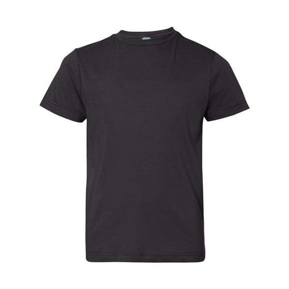 LAT Camiseta de manga corta con cuello redondo para jóvenes, 100 % algodón, color negro, XS LAT 6101