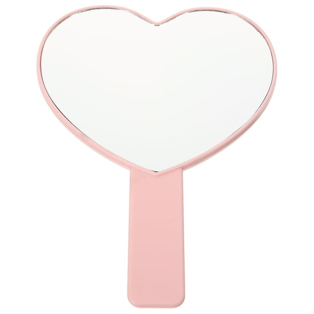 Espejo de mano pequeño, espejo de mano decorativo, espejo de viaje, espejo en forma de corazón