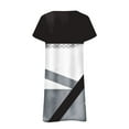 thumbnail image 5 of SMihono Robes d'Été Bohémiennes pour Femmes Grande Taille Col en V Mode Décontractée Tempérament Pull Manches Courtes Imprimé Robe Ample, 5 of 5