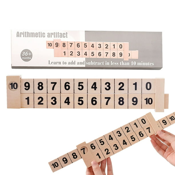 Matemáticas De Madera Aritmética 1-10 Regla De Aprendizaje De Resta Adicional Regla De Diseño De Riel Científico Juguetes Educativos Para Niños Regalos Para Niños Noticed FN004152-00